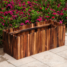 Boîtes de planteur de fleurs durables pour la décoration de jardin Pot de fleur en bois utilisé avec le sol de la plante verte/fleurs moderne NOIR, MARRON